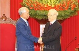 Tổng Bí thư Nguyễn Phú Trọng tiếp Đoàn đại biểu cấp cao Ban Tuyên huấn Trung ương Đảng NDCM Lào