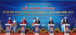 Khởi công tuyến đường bộ song hành Quốc lộ 21 thuộc địa phận tỉnh Hà Nam