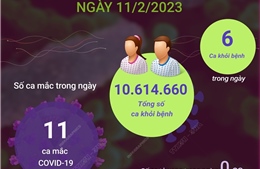 Ngày 11/2/2023: Cả nước ghi nhận 11 ca COVID-19 mới