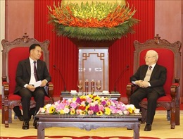 Tổng Bí thư tiếp Đoàn đại biểu cấp cao Văn phòng Trung ương Đảng Nhân dân Cách mạng Lào