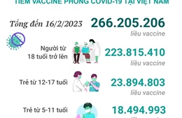 Tình hình tiêm vaccine phòng COVID-19 tại Việt Nam (tính đến hết ngày 16/2/2023)