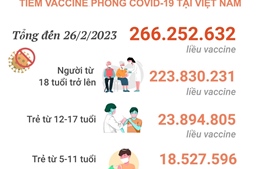 Tình hình tiêm vaccine phòng COVID-19 tại Việt Nam tính đến hết ngày 26/2/2023
