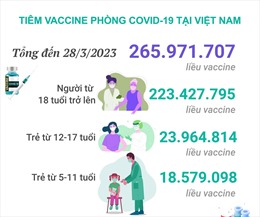 Tình hình tiêm vaccine phòng COVID-19 tại Việt Nam tính đến hết ngày 28/3/2023