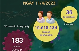 Ngày 11/4/2023: Cả nước ghi nhận 183 ca COVID-19 mới