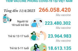 Tình hình tiêm vaccine phòng COVID-19 tại Việt Nam tính đến hết ngày 11/4/2023