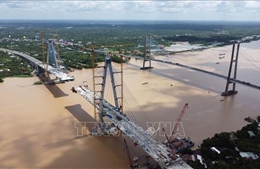 Dự kiến ngày 10/10 hợp long cầu Mỹ Thuận 2 trên tuyến cao tốc Bắc - Nam