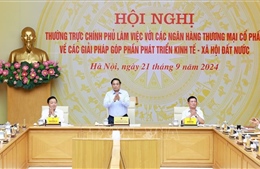 Thủ tướng làm việc với các ngân hàng thương mại phục vụ phát triển đất nước