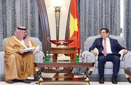 Thủ tướng Phạm Minh Chính tiếp Bộ trưởng Kinh tế và Kế hoạch Saudi Arabia