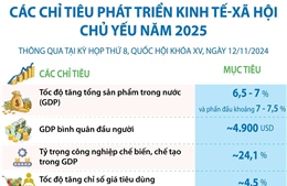 Các chỉ tiêu phát triển kinh tế - xã hội chủ yếu năm 2025