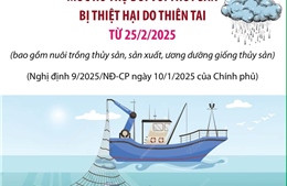 Mức hỗ trợ đối với thủy sản bị thiệt hại do thiên tai từ 25/2/2025