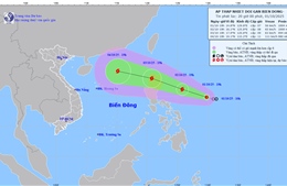 Áp thấp nhiệt đới trên vùng biển phía Đông Philippines với sức gió rất mạnh
