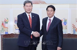 Chủ tịch nước Lương Cường tiếp Chủ tịch Quỹ giao lưu quốc tế Hàn Quốc