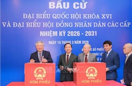 Các khu vực bầu cử phường Phúc Lợi (Hà Nội) diễn ra an toàn, nghiêm túc