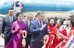 Tổng Bí thư, Chủ tịch nước Tô Lâm và Phu nhân bắt đầu thăm chính thức Vương quốc Thái Lan