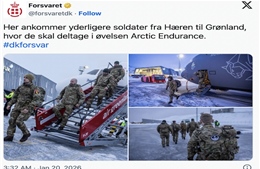 Đan Mạch tiếp tục điều binh sĩ tới Greenland bất chấp căng thẳng với Tổng thống Trump