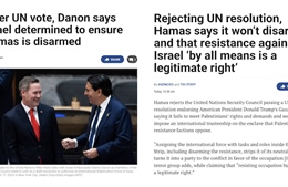 Phản ứng đặc biệt của Israel và Hamas sau khi LHQ thông qua nghị quyết lịch sử về Gaza