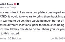 Tổng thống Trump tuyên bố sẽ xoá sổ bất kỳ cơ sở hạt nhân mới nào của Iran
