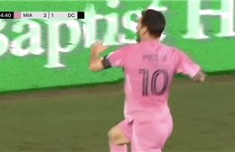 Video Messi lập cú đúp, vươn lên đứng đầu cuộc đua Chiếc giày Vàng ở Giải Nhà nghề Mỹ