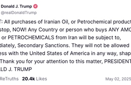Tổng thống Mỹ Donald Trump công bố các lệnh trừng phạt toàn diện đối với Iran