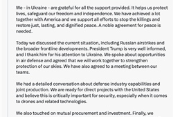 Tổng thống Ukraine tiết lộ khả năng sản xuất chung vũ khí với Mỹ sau cuộc điện đàm với Tổng thống Trump
