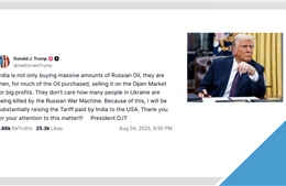 Cảnh báo mới nhất của Tổng thống Trump với Ấn Độ về việc nhập khẩu dầu Nga