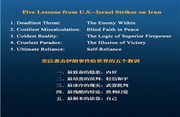 Quân đội Trung Quốc nêu năm bài học chiến lược từ chiến dịch quân sự của Mỹ và Israel nhằm vào Iran