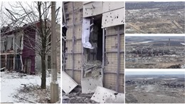 Cận cảnh thị trấn Avdiivka bị tàn phá qua các thước phim do quân đội Nga, Ukraine quay