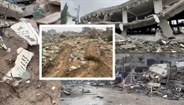 Hình ảnh thị trấn và nghĩa trang ở Bắc Gaza bị tàn phá trong xung đột Israel - Hamas 