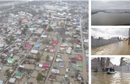 Video cận cảnh hai thành phố ở Liên bang Nga đối mặt với lũ lụt tồi tệ nhất 70 năm