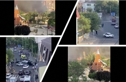 Video hiện trường loạt vụ tấn công ở Cộng hoà Dagestan (Nga) gây thương vong lớn