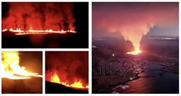 Cận cảnh núi lửa phun dung nham khiến Iceland nâng cảnh báo lên mức cao nhất