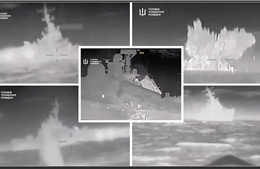 Tình báo Ukraine tung clip ‘phá hủy’ tàu chiến Nga trị giá 70 triệu USD  ở Crimea
