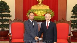 Tổng Bí thư, Chủ tịch nước Nguyễn Phú Trọng tiếp đoàn đại biểu cấp cao Bộ An ninh Lào ​