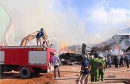 Cháy lớn tại Khu công nghiệp Phú Tài, tỉnh Bình Định