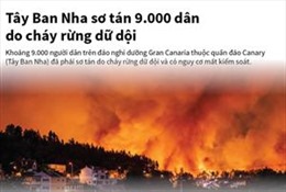 Cháy rừng dữ dội, Tây Ban Nha sơ tán 9.000 dân 