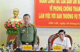 Bộ trưởng Bộ Công an Tô Lâm làm việc với Ban Thường vụ Tỉnh ủy Đắk Lắk