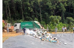 Bãi rác Tam Xuân 2 hoạt động trở lại sau hơn 3 tháng bị gián đoạn 