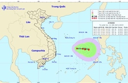 Vùng áp thấp giữa Biển Đông đã mạnh lên thành áp thấp nhiệt đới