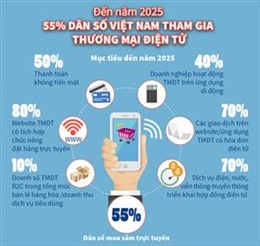 Đến năm 2025, 55% dân số Việt Nam tham gia thương mại điện tử