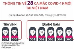 Thông tin 28 ca mắc COVID-19 mới tại Việt Nam 