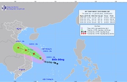 Đêm 23/9, áp thấp nhiệt đới đi vào vùng biển từ Đà Nẵng đến Bình Định