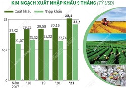 9 tháng năm 2021: Xuất khẩu nông, lâm, thủy sản tăng 17,7%