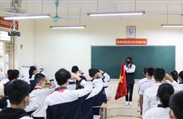 Học sinh lớp 9 ở 18 huyện, thị xã của Hà Nội đã đến trường học trực tiếp