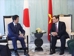 Thủ tướng Phạm Minh Chính tiếp nguyên Thủ tướng Nhật Bản Abe Shinzo