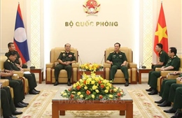 Thượng tướng Vũ Hải Sản tiếp Đoàn Tổng cục Hậu cần Quân đội nhân dân Lào