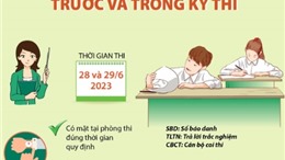 Kỳ thi tốt nghiệp THPT quốc gia 2023: Những điều thí sinh cần lưu ý trước và trong kỳ thi