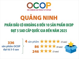 Quảng Ninh phấn đấu có khoảng 8 đến 10 sản phẩm OCOP đạt 5 sao cấp quốc gia 