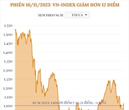 Phiên 10/11/2023: VN-Index giảm hơn 12 điểm