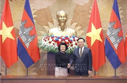 Chủ tịch Quốc hội Campuchia kết thúc tốt đẹp chuyến thăm chính thức Việt Nam