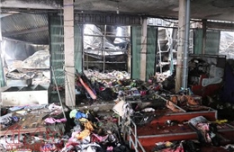 Khởi tố vụ án vi phạm quy định về phòng cháy, chữa cháy tại chợ Sóc Sơn, Hà Nội